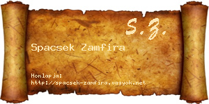 Spacsek Zamfira névjegykártya